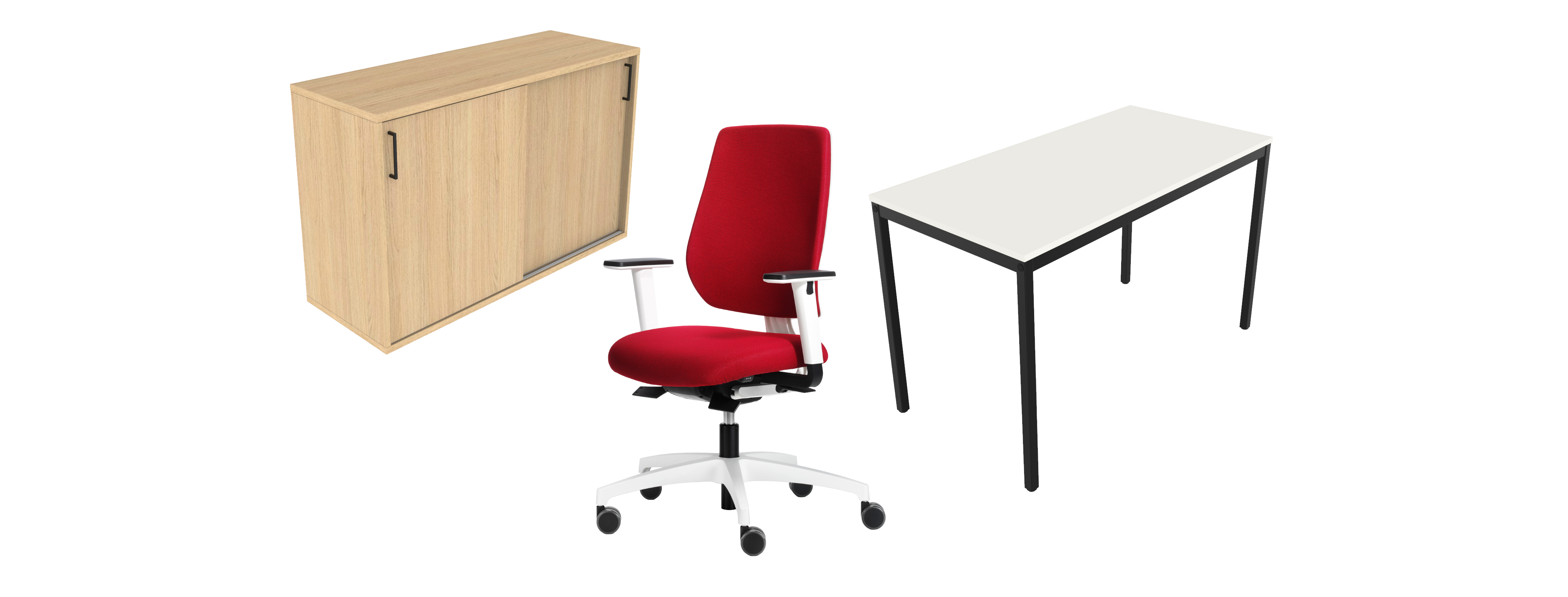 Hali Bürotisch s60 mit Bürostuhl und Regal Hali Bürotisch s60 mit Bürostuhl und Regal